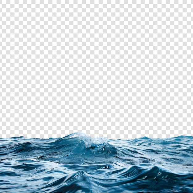 PSD a blue water surface with a wave on a transparent background