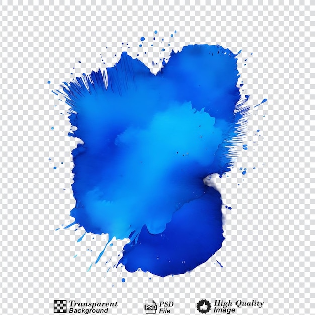 blue watercolor stains isolated on transparent background