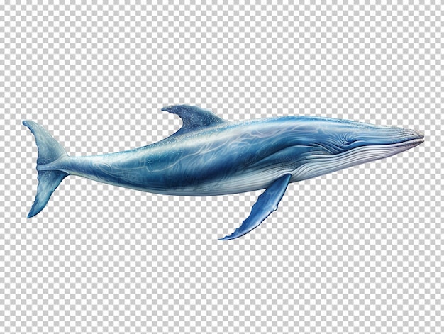 Blue whale isolated on transparent background