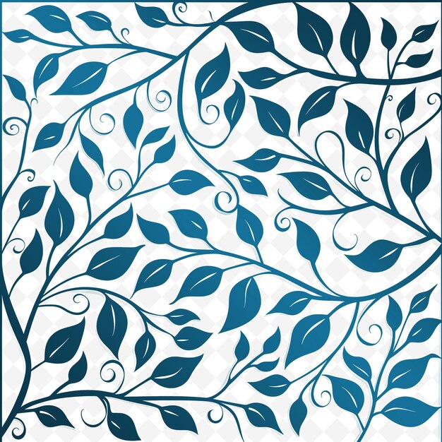 a blue and white background with leaves and a design that says quot blue quot