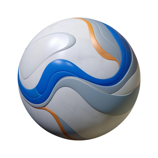 PSD a blue and white beach ball with the blue and orange design on it