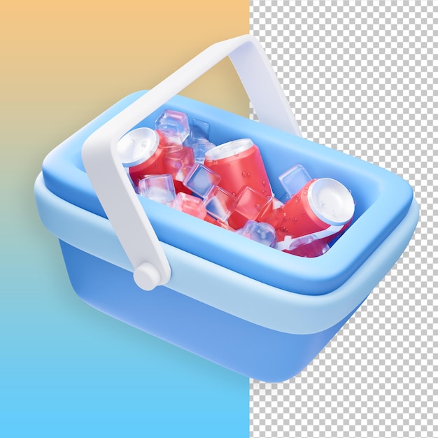 A blue and white cooler drinks 3d illustration