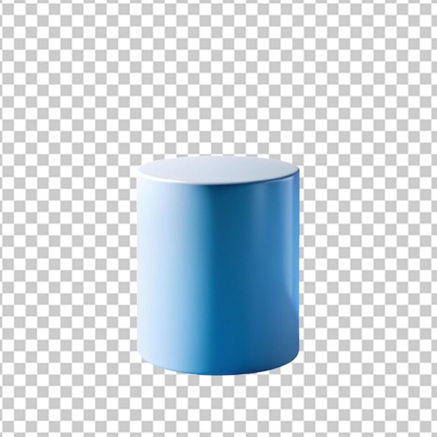 a blue and white cylinder on a transparent background