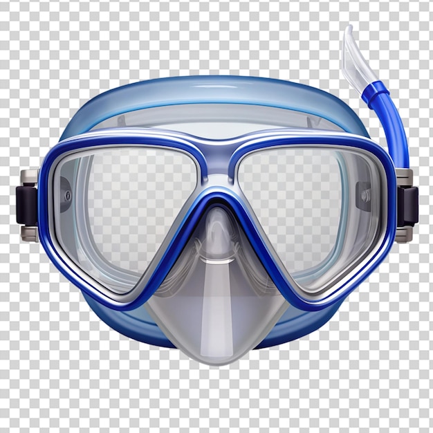 PSD a blue and white diving mask on transparent background