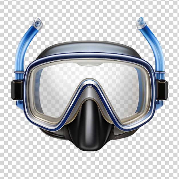 PSD a blue and white diving mask on transparent background