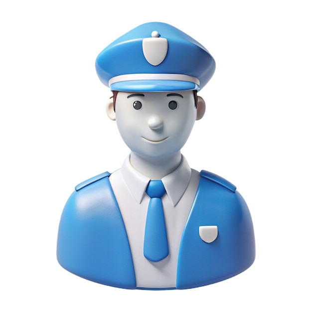 a blue and white figurine of a man with a blue hat and a blue cap