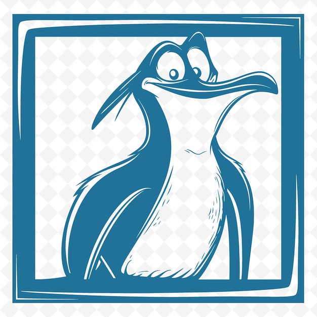 PSD a blue and white image of a penguin and a picture of a penguin