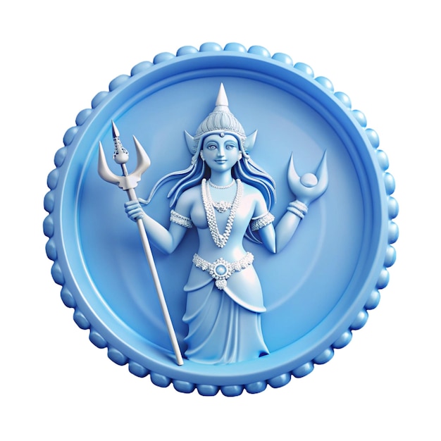 PSD a blue and white image of a woman with a sword and shield