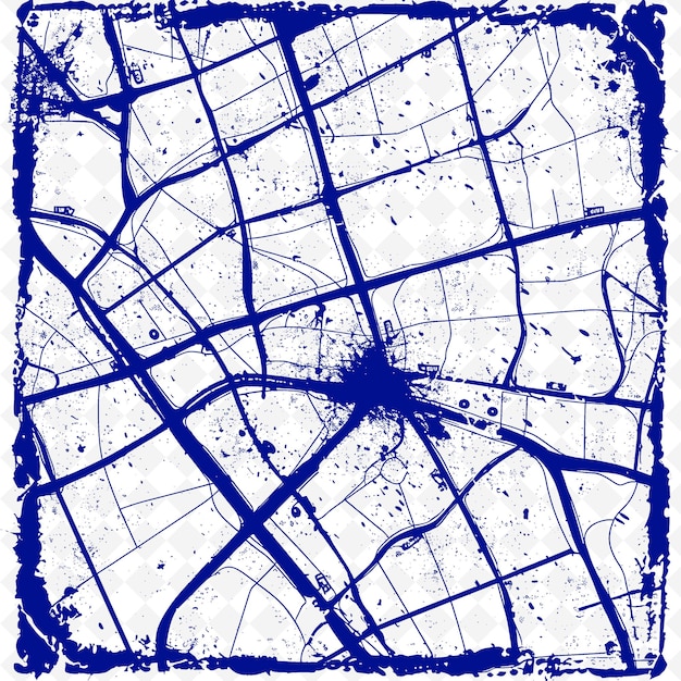 PSD a blue and white map of a city with a blue background