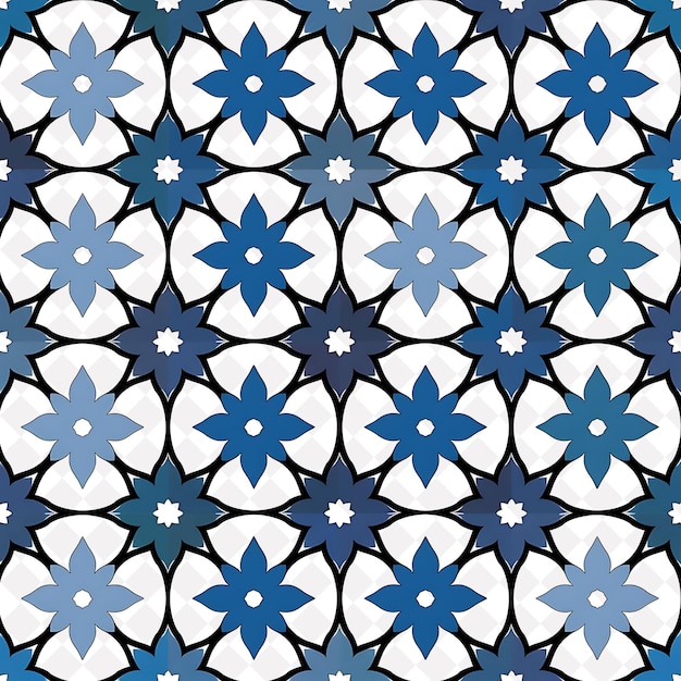 PSD a blue and white pattern of a pattern with the blue flowers