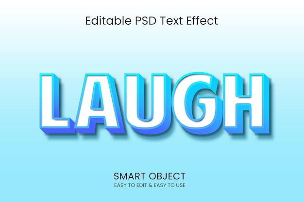 Blue and white text that says laugh effect