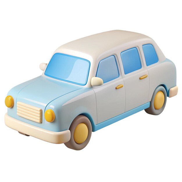 a blue and white toy car with the word quot blue quot on the front