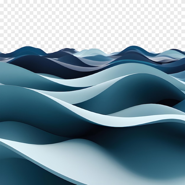 a blue and white wave on transparent background