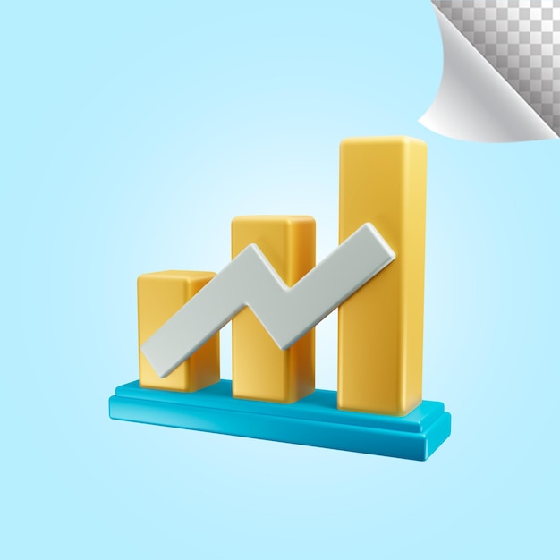 Blue and yello ascending 3d bar graph