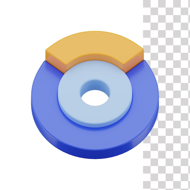 A blue and yellow circle with a hole in it.