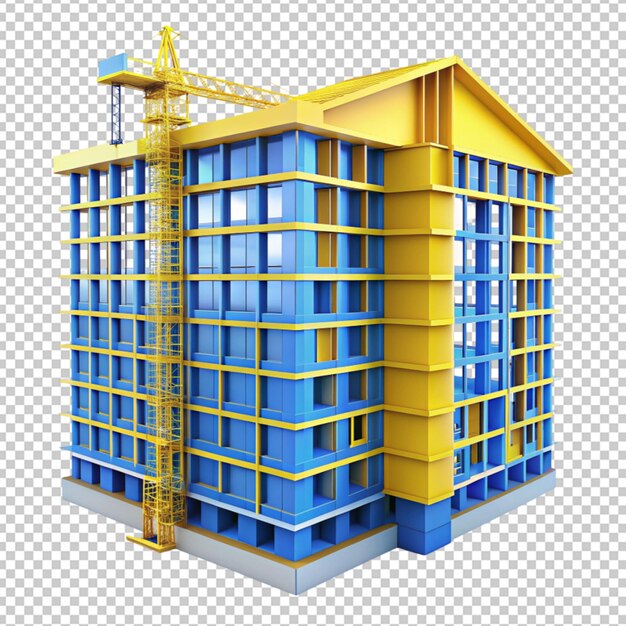 PSD blue yellow construction building