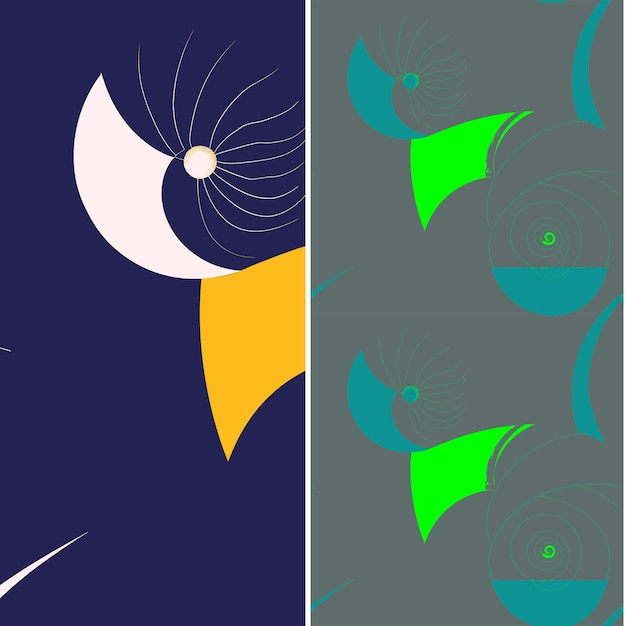 PSD a blue and yellow wallpaper with a moon and a moon