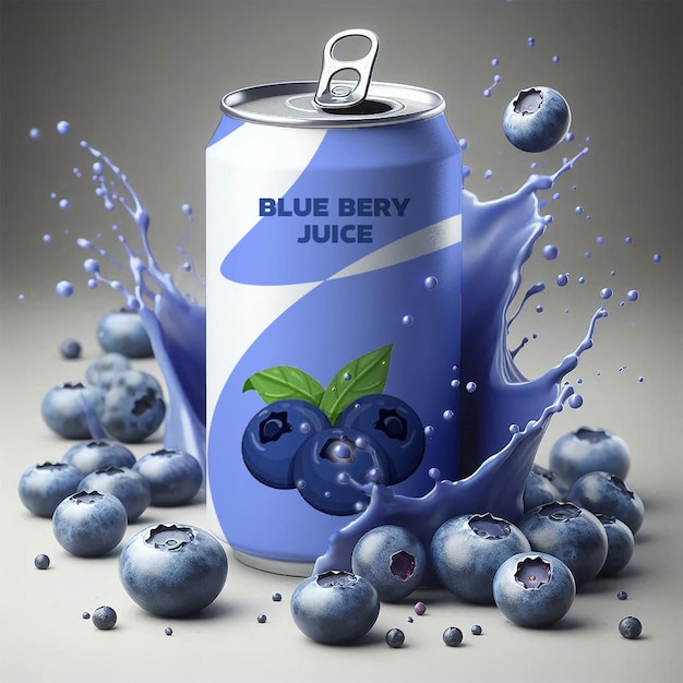 Blueberry can mockup