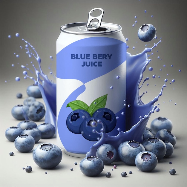 Blueberry can mockup