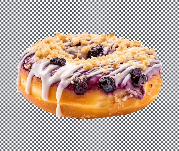 Blueberry Cheesecake Crumble Donut isolated on transparent background