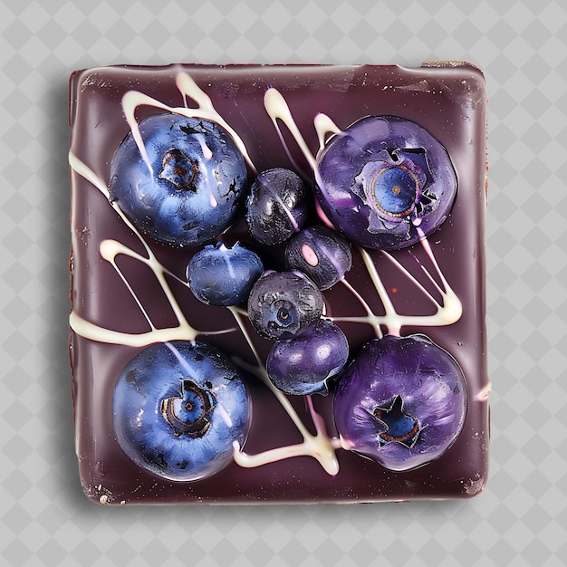 Blueberry Chocolate With Deep Purple and Glossy Finish Embel Yummy Chocolate in PNG Format