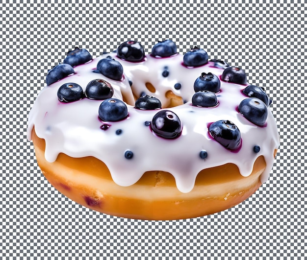 Blueberry Donut isolated on transparent background