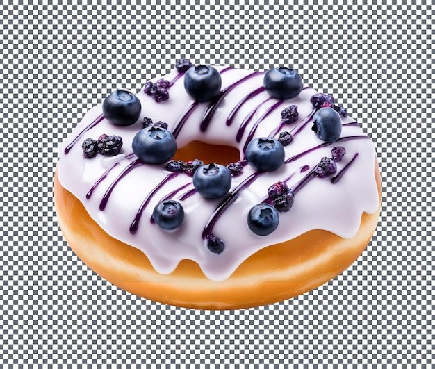 Blueberry Donut isolated on transparent background