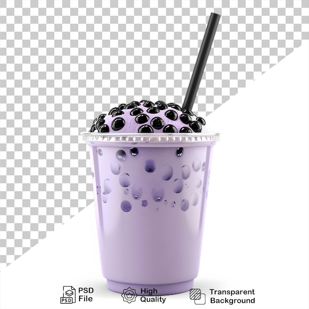 blueberry juice in glass with transparent background include image