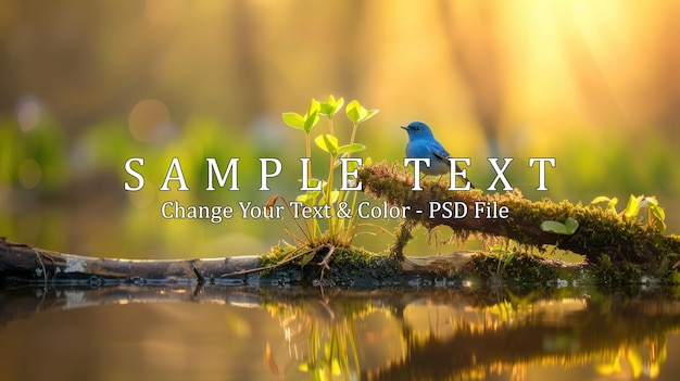 A Bluebird Perched on a Mossy Branch