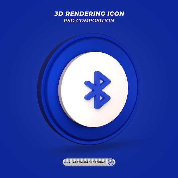 Bluetooth Icon in 3D Rendering