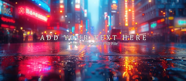 Blurred background of a wet city street at night