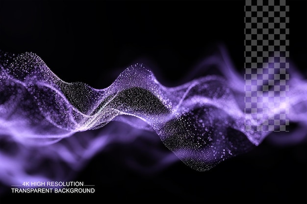 PSD blurred bokeh waves particles violet blue blue medical on transparent background