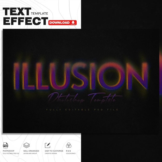 Blurry Gradient Text Effect PSD Template