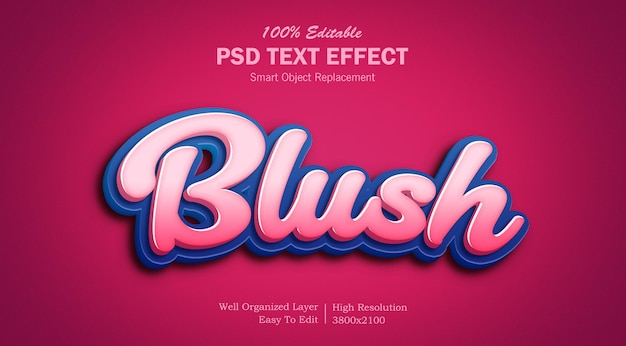 Blush Rose Color PSD Text Effect