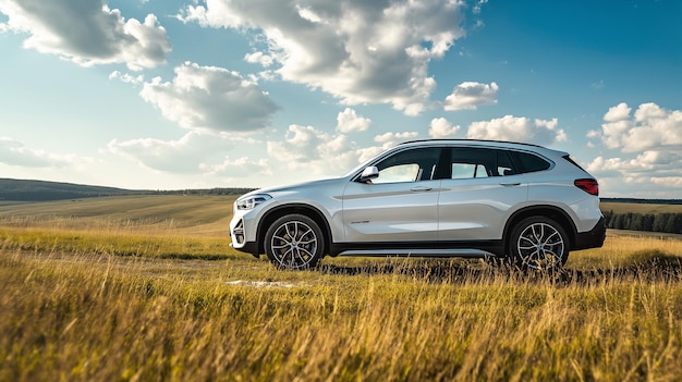 PSD bmw x7 driven on a grassland