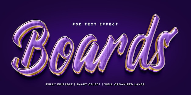 Board 3d style text effect