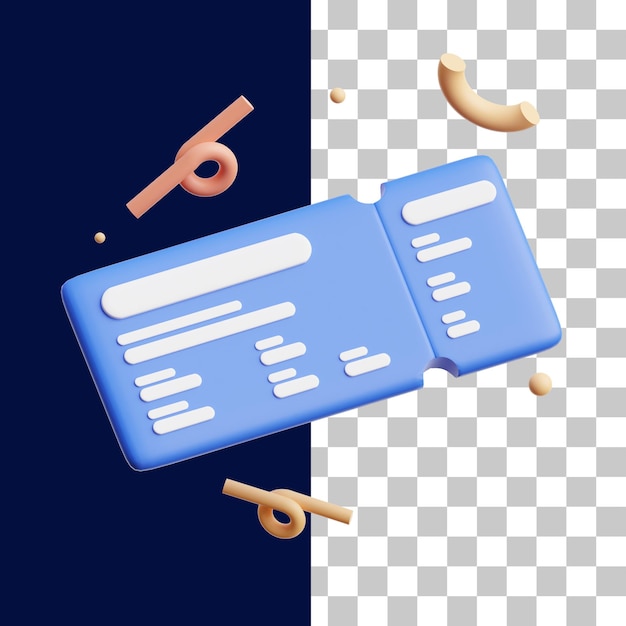 Boarding Pass 3D Icon