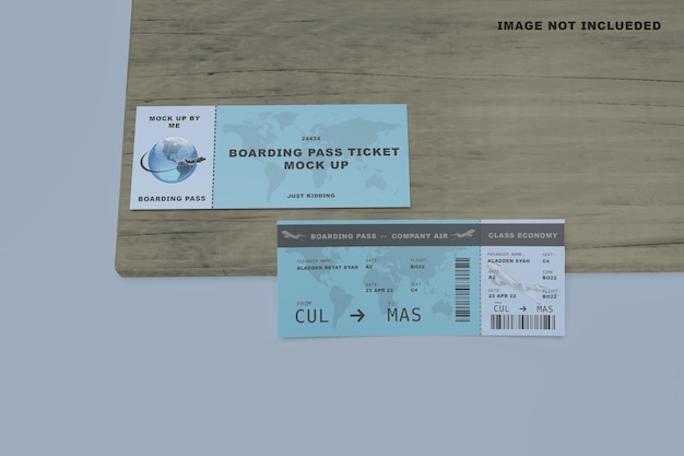 PSD boarding pass mockup