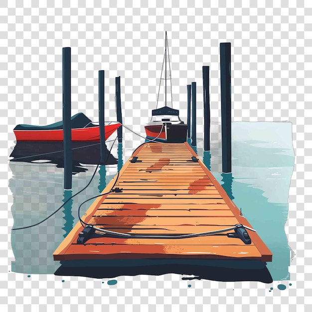 PSD boat docks transparent background vector element