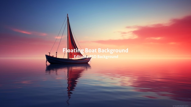 Boat floating on vast body of water Suitable for various applications HD Background in PSD