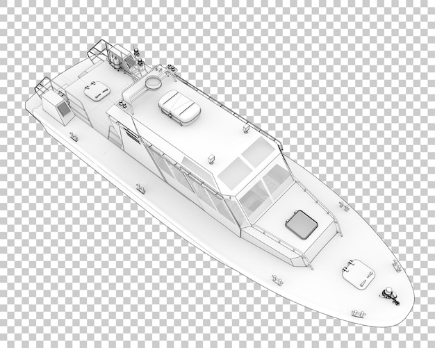 Boat isolated on transparent background 3d rendering illustration