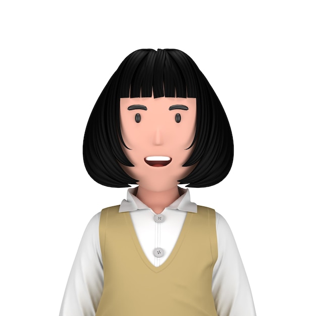 PSD bob hair female girl women 3d avatar