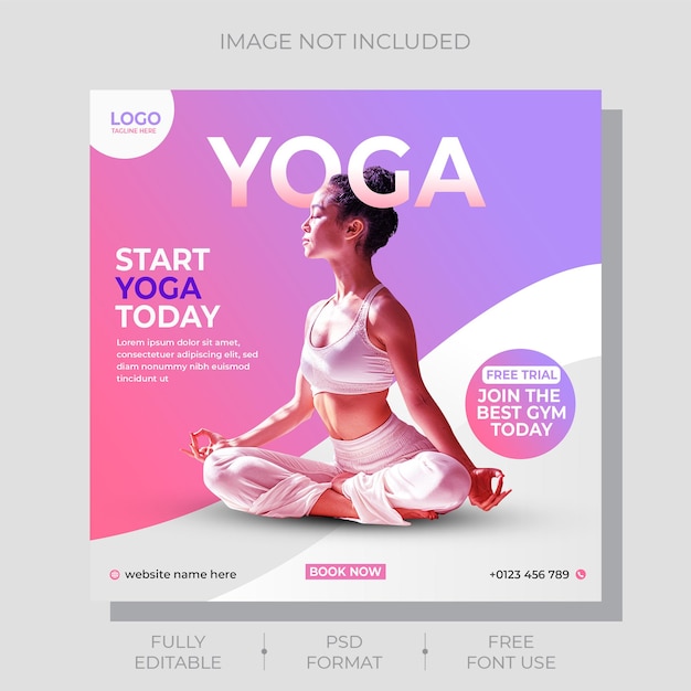 Body Health and Fitness exercise social media post and marketing web banner template