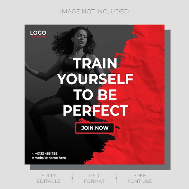 Body Health and Fitness exercise social media post and marketing web banner template