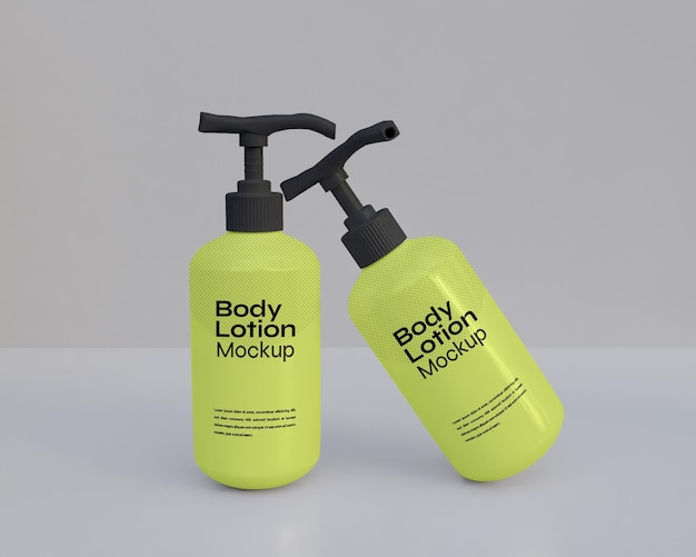 Body lotion bottle mockup