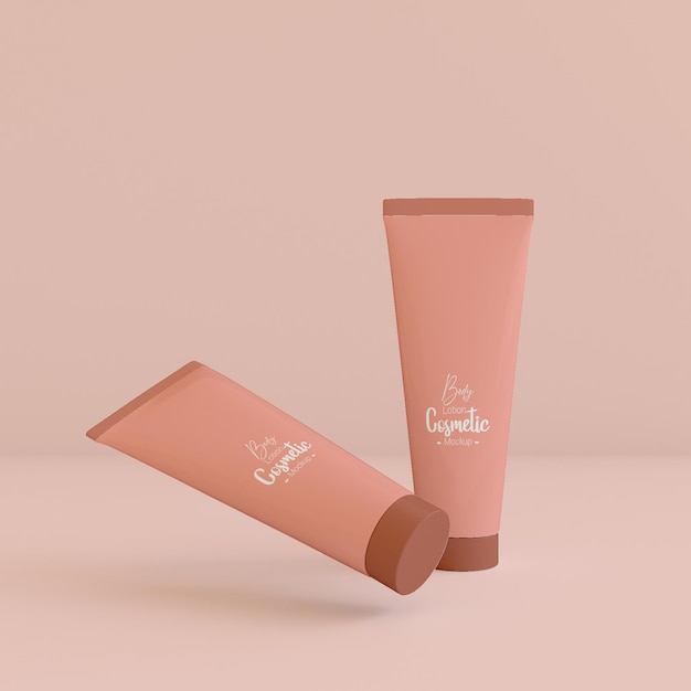 Body Lotion cosmetic 3d Bottle Mockup