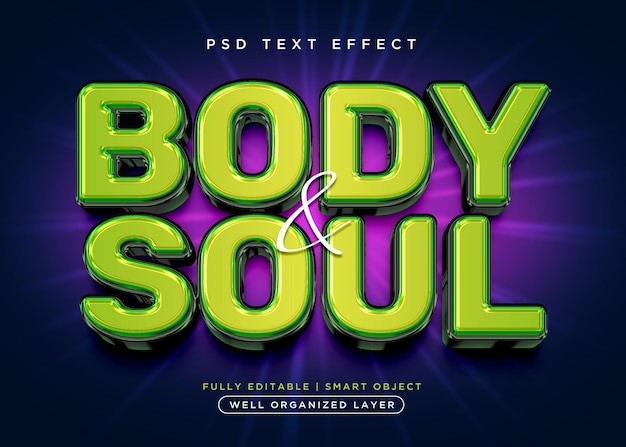 Body soul 3d style text effect