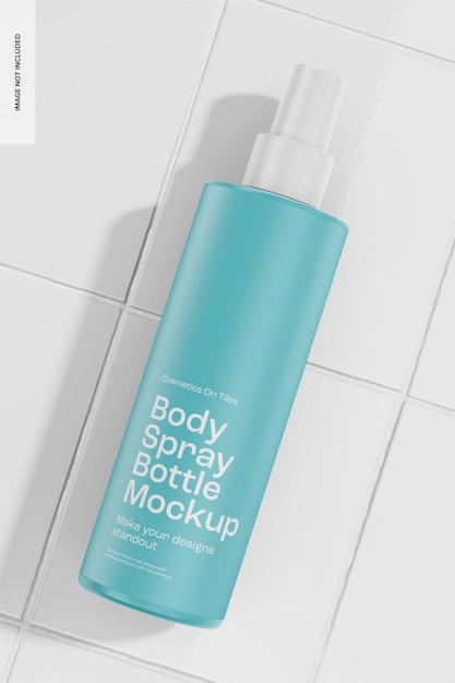 Body Spray Bottle Mockup, Top View