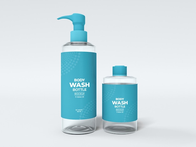 Body Wash Bottle Packaging Mockup