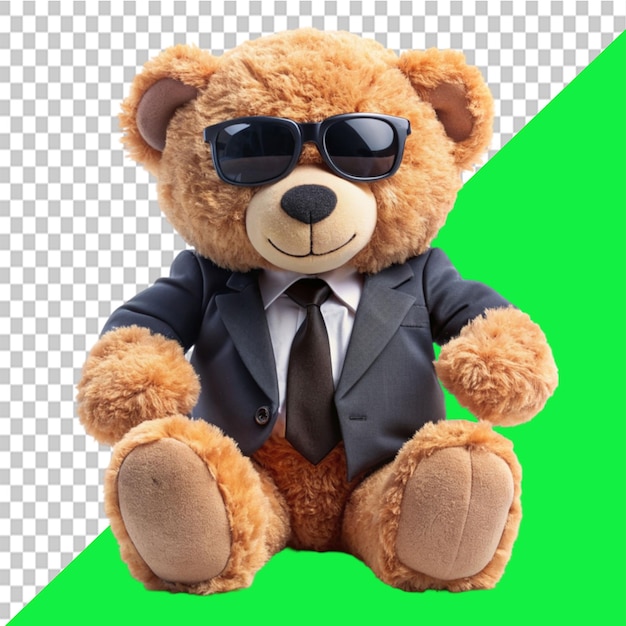 bodyguard teddy bear on transparent background